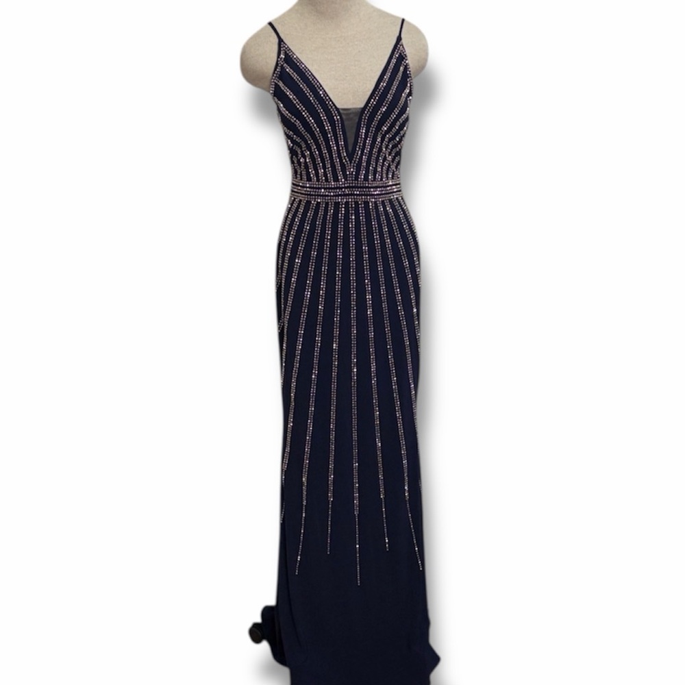 Xscape Women’s Prom Dress Size 2 Full Length Glamorous Hollywood Art Deco Style